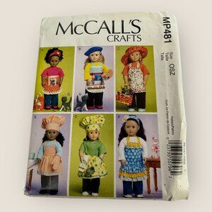 McCalls Sewing Pattern MP481 18" Doll Clothes Bag Towel Cat